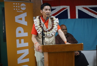 UNFPA Director for the Pacific and Representative in Fiji, Mr. Iori Kato, delivering his keynote address to mark WHD. 
