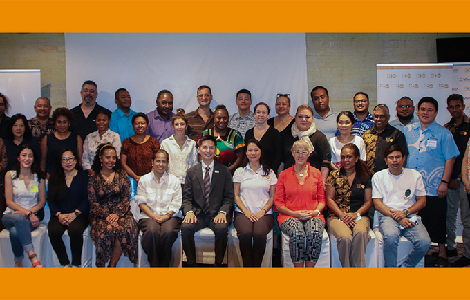 Participants and resource persons for the UNFPA Pacific Surge Roster Training gather from diverse backgrounds, but united in one