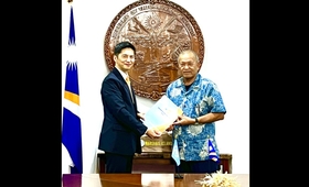 UNFPA Director for the Pacific, Mr. Iori Kato, making a courtesy call on H.E. the President of the Republic of the Marshall Isla
