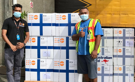 UNFPA Pacific handed over sets of clean delivery kits to the Fiji Ministry of Health and Medical Services