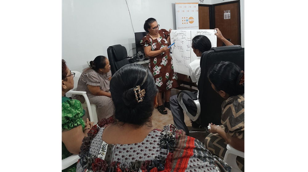 UNFPA trained more than 30 doctors, midwives, nurses, and health assistants from Chuuk and Pohnpei on service provision for GBV survivors