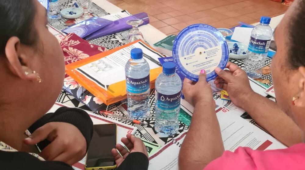 Participants using WHO Medical Eligibility Criteria (MEC) wheel which guides in the safe use of contraceptive methods for women.