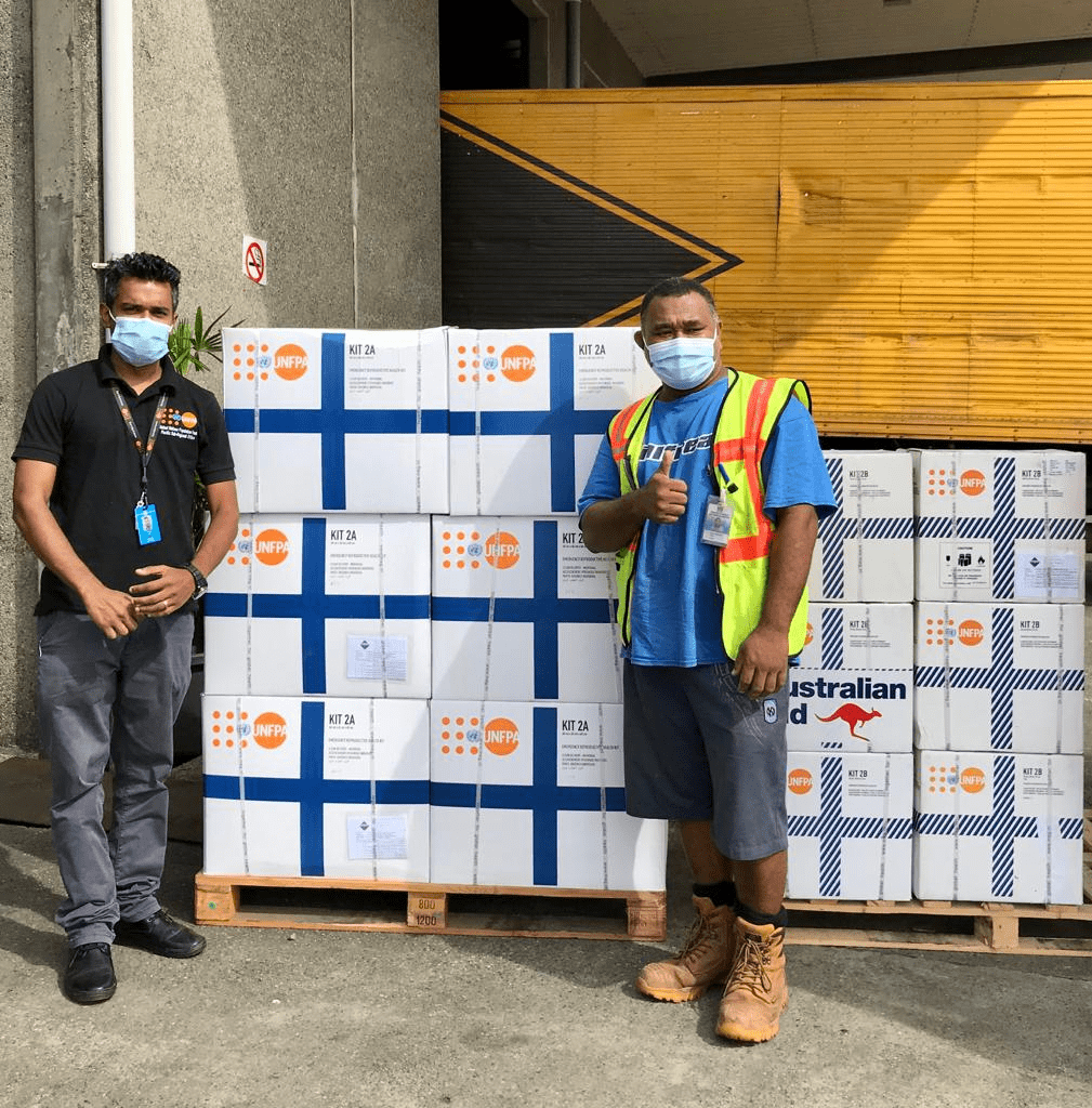 UNFPA Pacific handed over sets of clean delivery kits to the Fiji Ministry of Health and Medical Services