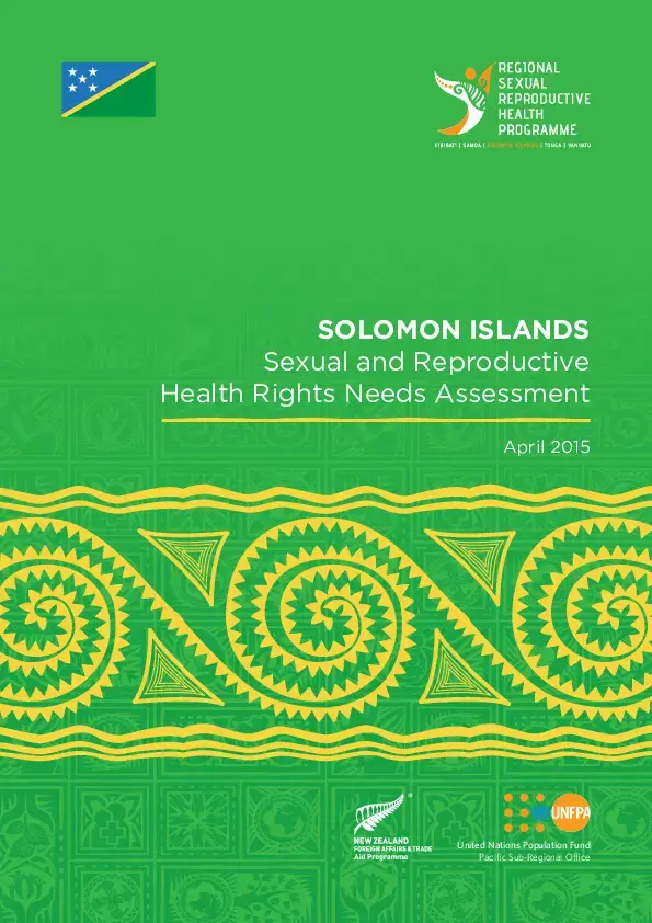 SOLOMON ISLANDS: Sexual and Reproductive Health Rights Needs Assessment