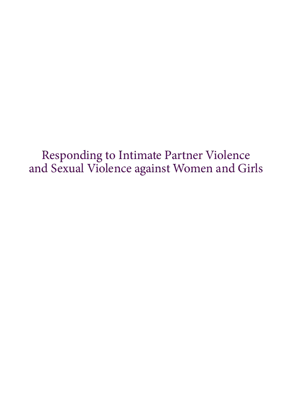 Responding to Intimate Partner Violence and Sexual Violence against Women and Girls