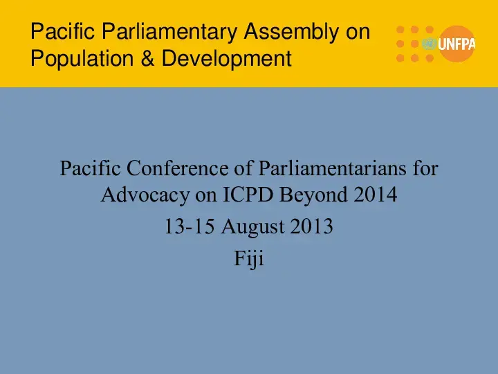 Pacific Parliamentary Assembly on Population & Development