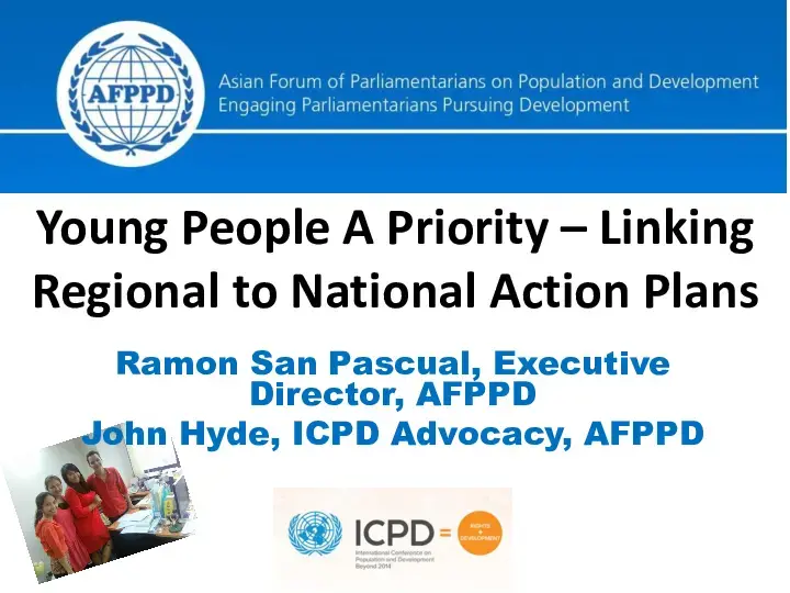 Young People a Priority - Linking Regional to National Action Plans